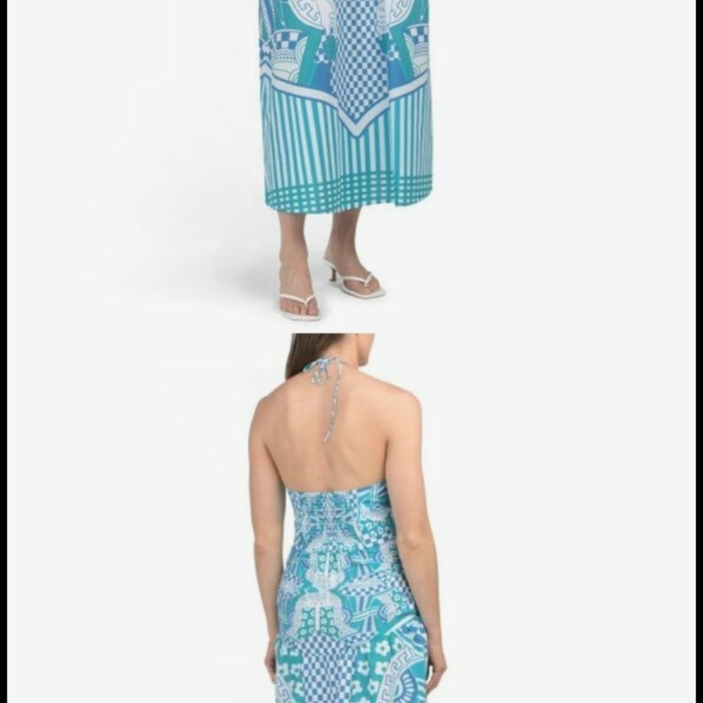 CELINA MOON Blue Patterned Maxi Dress - Picture 11 of 13
